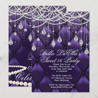 Diamant, Perlen und Blindfarben, Party Einladungen