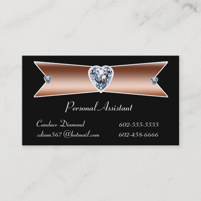 Diamant-persönlicher Assistenten-Visitenkarten Visitenkarte (Vorderseite)