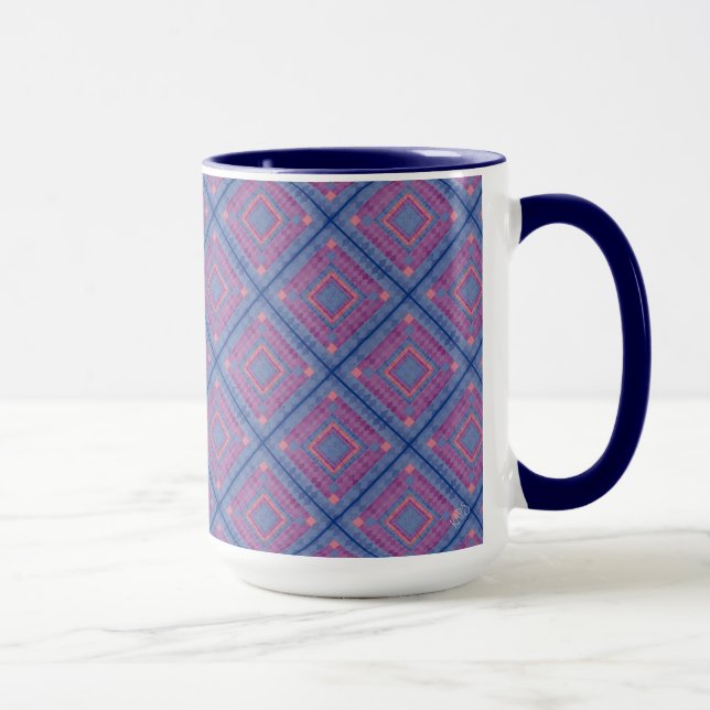 Diamant-Quilt-Muster 1 Tasse (Rechts)