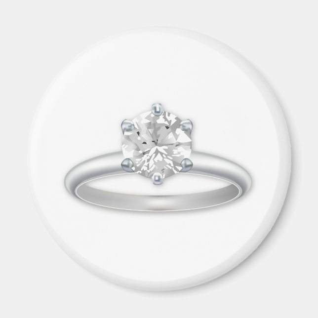 Diamant Ring Bling Clipart Grafik Magnet (Vorne)