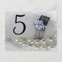 Diamant Rings and Pearls Wedding Tischnummern