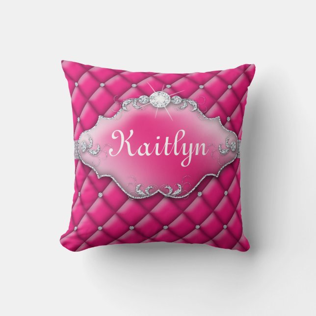 Diamant-Rosa Prinzessin-Jewelry Pillow Tufted Kissen (Vorderseite)