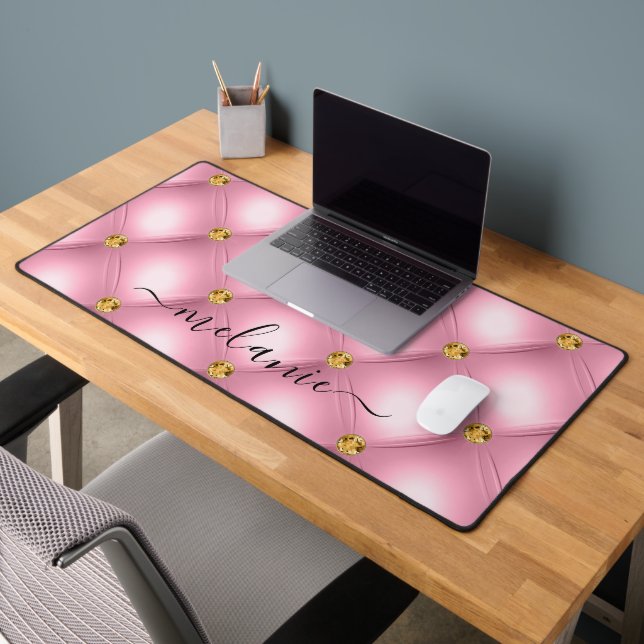 Diamant rose Or Tufted Nom personnalisé (Bureau 2)