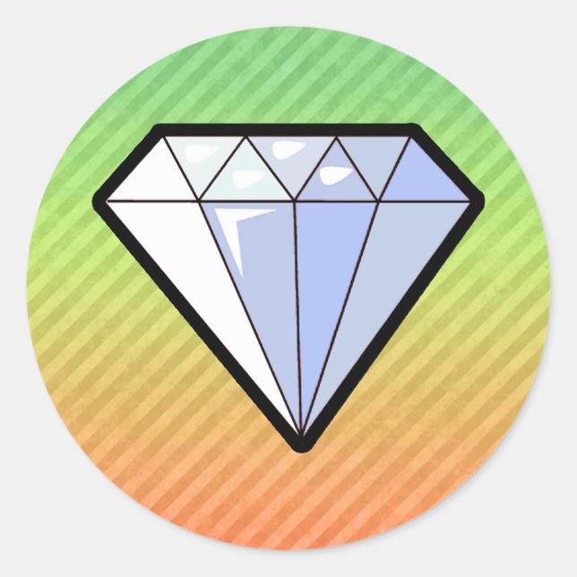 Diamant Runder Aufkleber (Vorderseite)