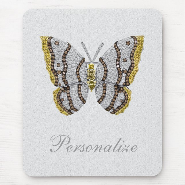 Diamant-Schmetterlings-Druck personalisiertes Mousepad (Vorne)