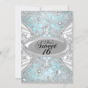 Diamant-Schneeflocke Blau Winter Wonderland Sweet Einladung