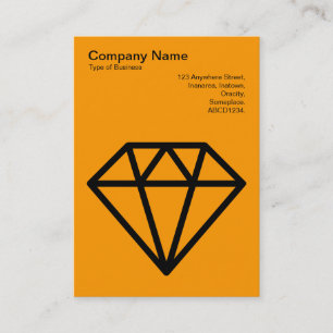 Diamant - Schwarz auf Light Orange Visitenkarte