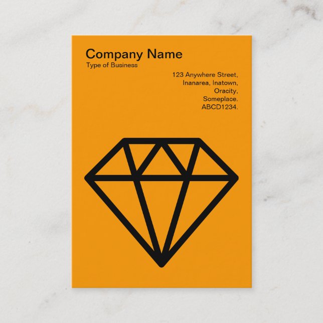 Diamant - Schwarz auf Light Orange Visitenkarte (Vorderseite)