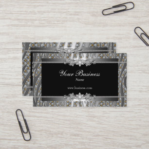 Diamant Silber Schwarz Elegantes Zebra-Schmuckstüc Visitenkarte