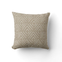 Diamant-Stammes- Muster-Kissen - Taupe
