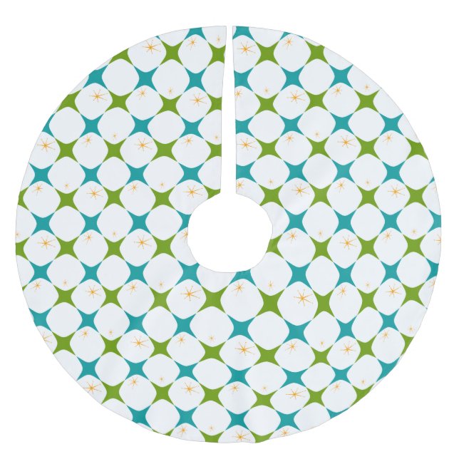 Diamant-Sterne Polyester Weihnachtsbaumdecke (Vorderseite)