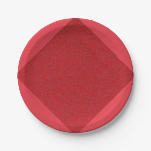 Diamant Texture Red Party Plate - Anpassbar Pappteller