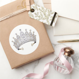 Diamant-Tiara-Geschenk Runder Aufkleber