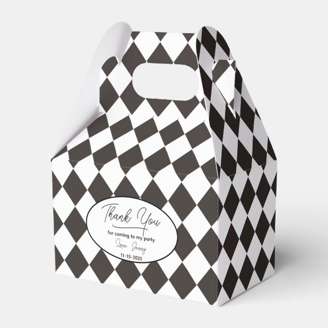 Diamant Tile Black und Weiß Geschenkschachtel (Vorderseite)