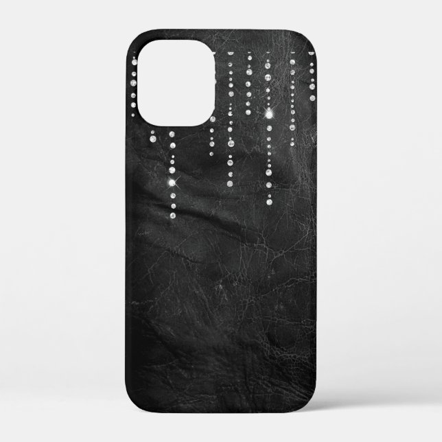 Diamant-Tropfen auf Leder Case-Mate iPhone Hülle (Rückseite)