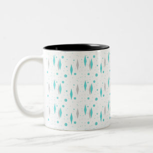 Diamant Turquoise Rétro & Mug Deux Tons Starburst