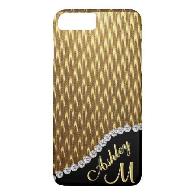 Diamant-und Goldmonogramm Case-Mate iPhone Hülle (Rückseite)