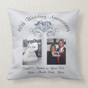 Diamant und Ihre Fotos zum 60. Jubiläum Geschenke Kissen