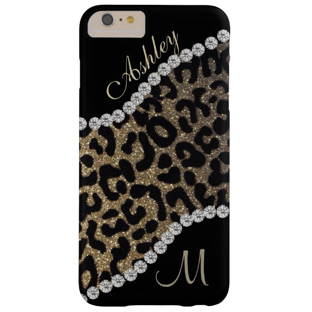 Diamant und Leopard Monogramm Case-Mate iPhone Hülle (Rückseite)