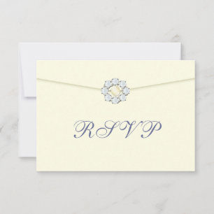 Diamant- und Perlenbrosche auf Umschlag-RSVP RSVP Karte