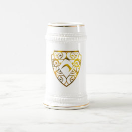 Diamant-Verein-Weiß/Gold 22 Unze Stein Bierglas