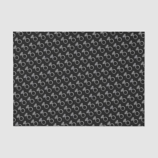Diamant-Verlobung-Ringmuster Seidenpapier (Vorderseite)