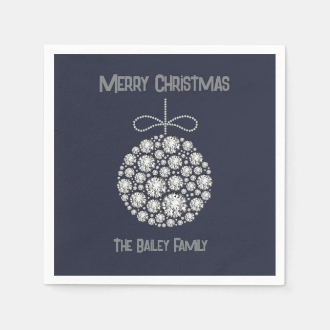 Diamant Weihnachtsschmuck Serviette (Vorderseite)