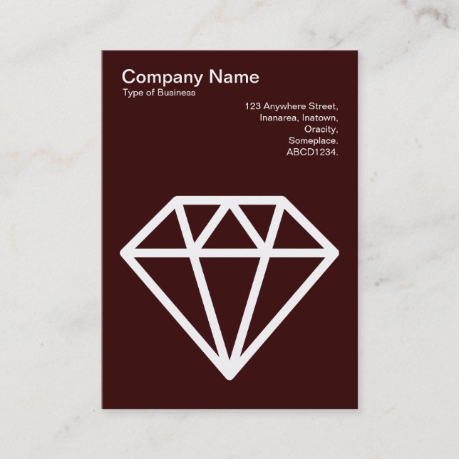 Diamant - Weiß auf Dunkelbraun Visitenkarte (Vorderseite)