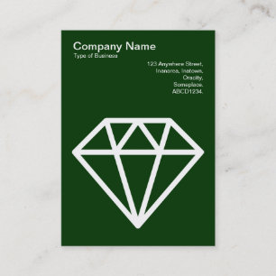 Diamant - Weiß auf dunklem Waldgrün Visitenkarte