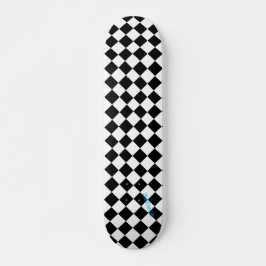 Diamant, weiß und schwarz, Schachbretter und Name Skateboard