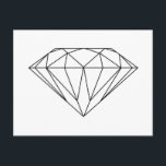 Diamant Zeichne Schwarz und Weiß modern Postkarte<br><div class="desc">Diamant Zeichne Schwarz und Weiß modern</div>