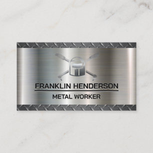 Diamantbeschichteter Stahl Schweißlogo Metall Visitenkarte