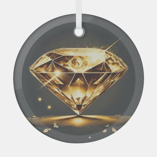 Diamantbesprüht Ornament Aus Glas (Vorderseite)