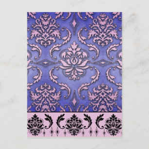 DiamantDamaske, TERRACINA in Lila & rosa Postkarte