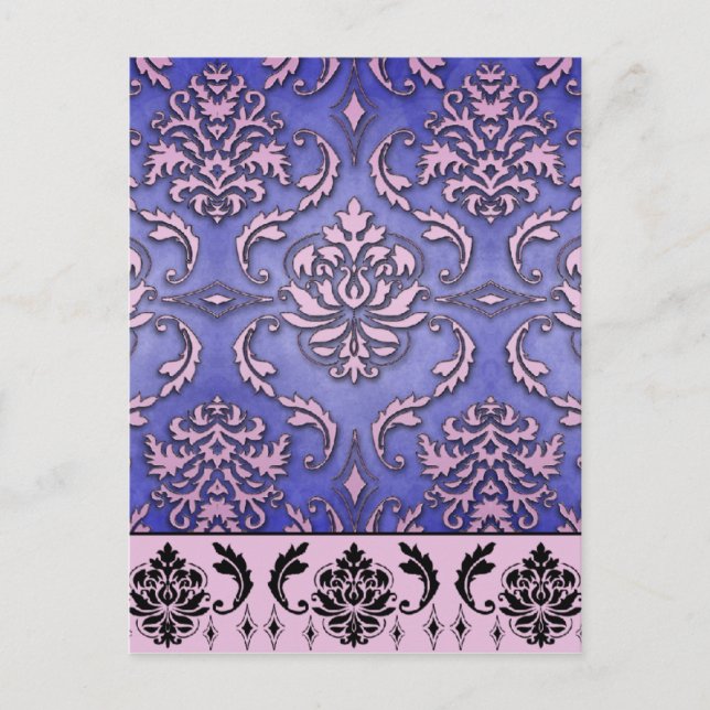 DiamantDamaske, TERRACINA in Lila & rosa Postkarte (Vorderseite)