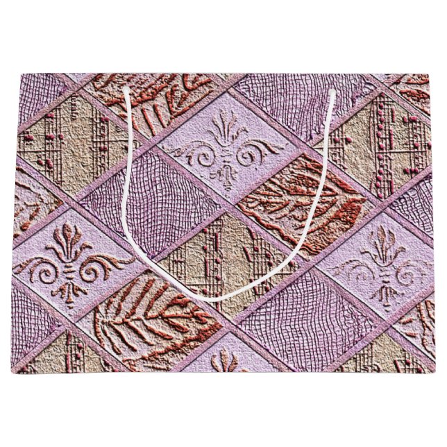 Diamantdesigns in Pinks Große Geschenktüte (Vorderseite)