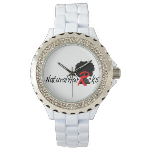 Diamante de imitación-natürliche Haar-Felsenuhr Armbanduhr
