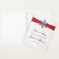 Diamante Flocon de neige et Ruban rouge Mariage d'