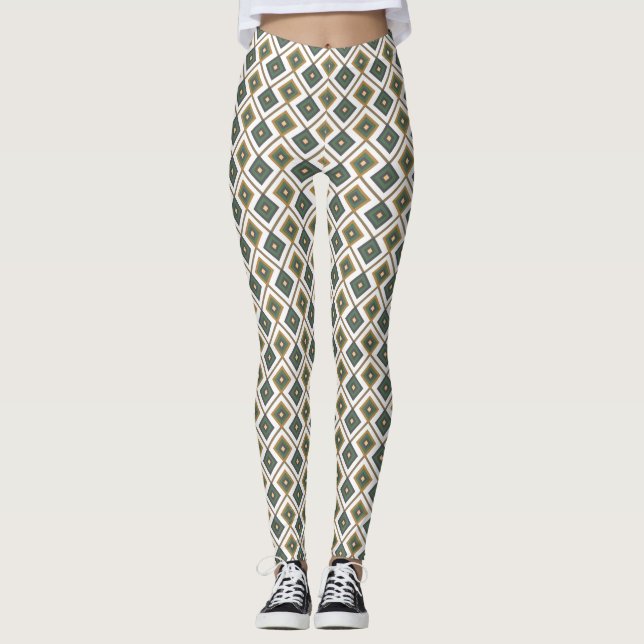 Diamante im Grün Leggings (Vorderseite)