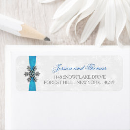Diamante Snowflake & Blue Ribbon Winter Wedding