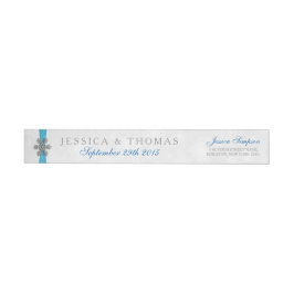 Diamante Snowflake & Blue Ribbon Winter Wedding