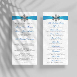 Diamante Snowflake & Blue Ribbon Winter Wedding Programm
