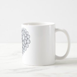 Diamanten auf Edelsteinen des Schwarzen Herzens Kaffeetasse