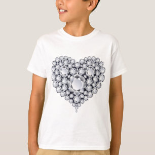 Diamanten auf Edelsteinen des Schwarzen Herzens T-Shirt