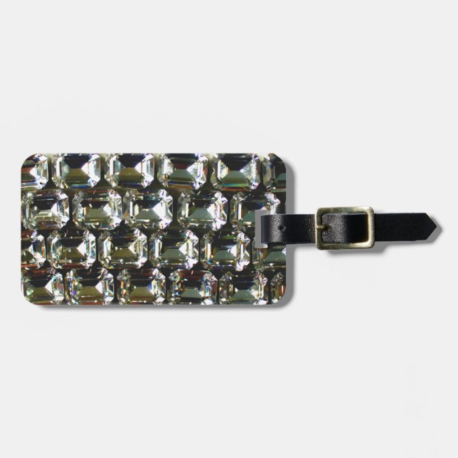Diamanten, elegante Vintage Edelsteine Gepäckanhänger (Vorderseite horizontal)