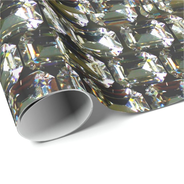 Diamanten, elegante Vintage Edelsteine Geschenkpapier (Rolleneckpunkt)