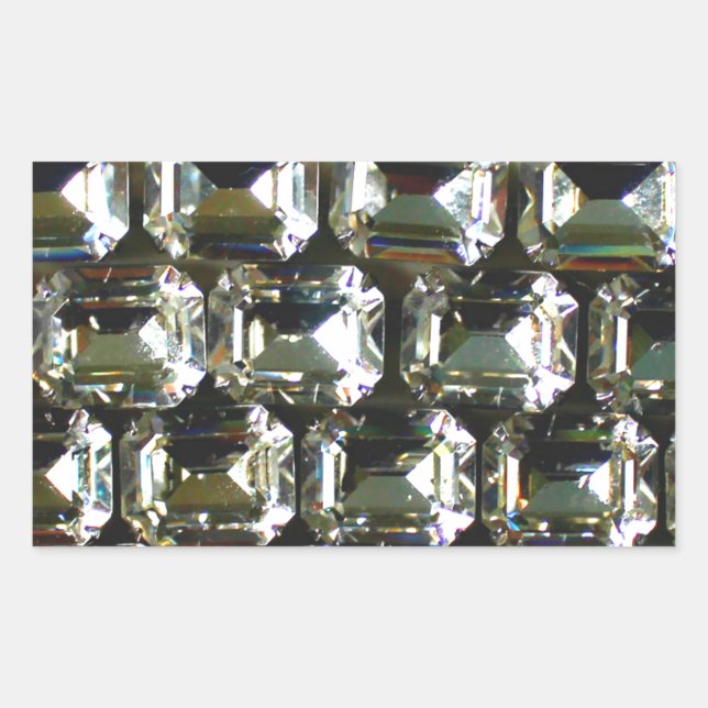 Diamanten, elegante Vintage Edelsteine Rechteckiger Aufkleber (Vorderseite)