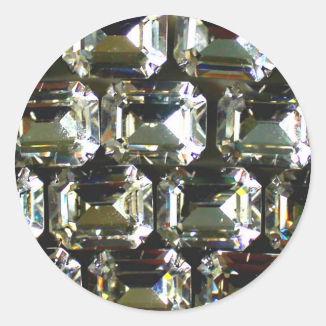 Diamanten, elegante Vintage Edelsteine Runder Aufkleber (Vorderseite)