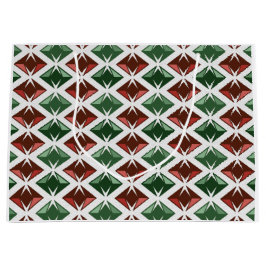Diamanten Graphic Pattern Green red Große Geschenktüte