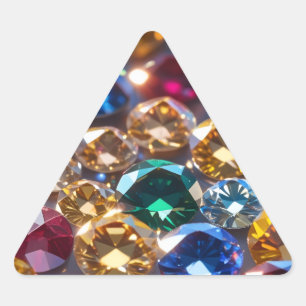 Diamanten in vielen Farben Dreieckiger Aufkleber